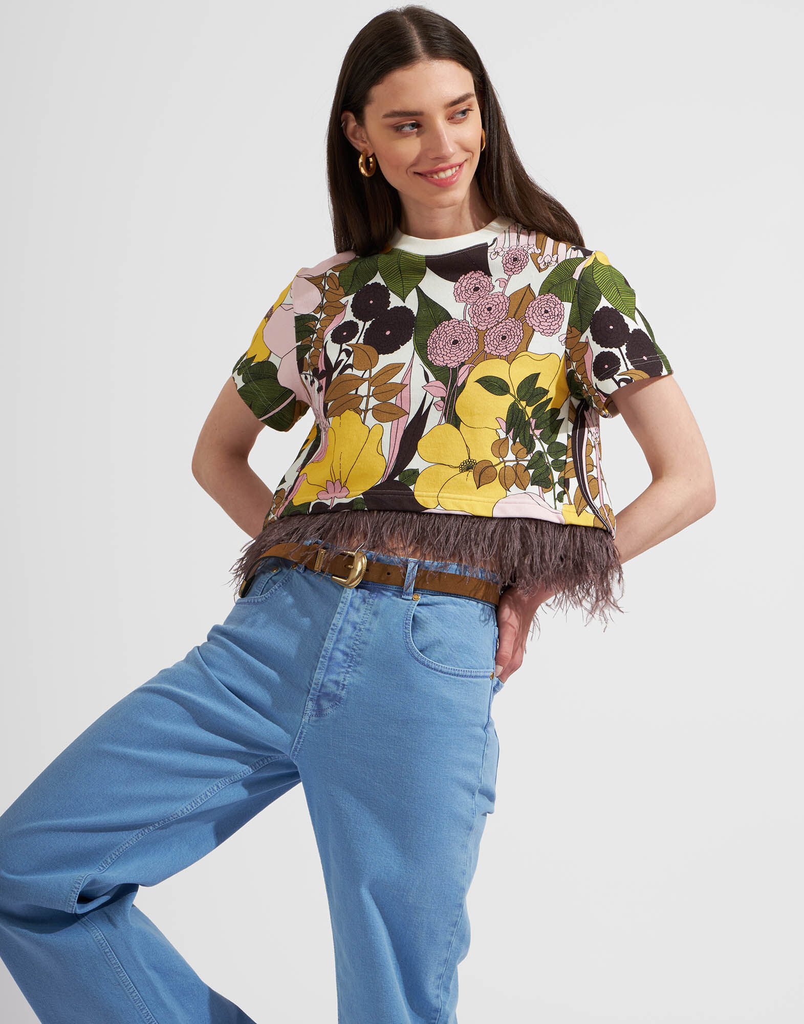 La DoubleJ La Scala Tee Big Flower Rose TSH0026JER031BFL03PI01