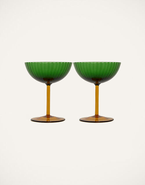 La DoubleJ Champagne Coupe Set of 2 Verde GLA0012MUR001GRE0008