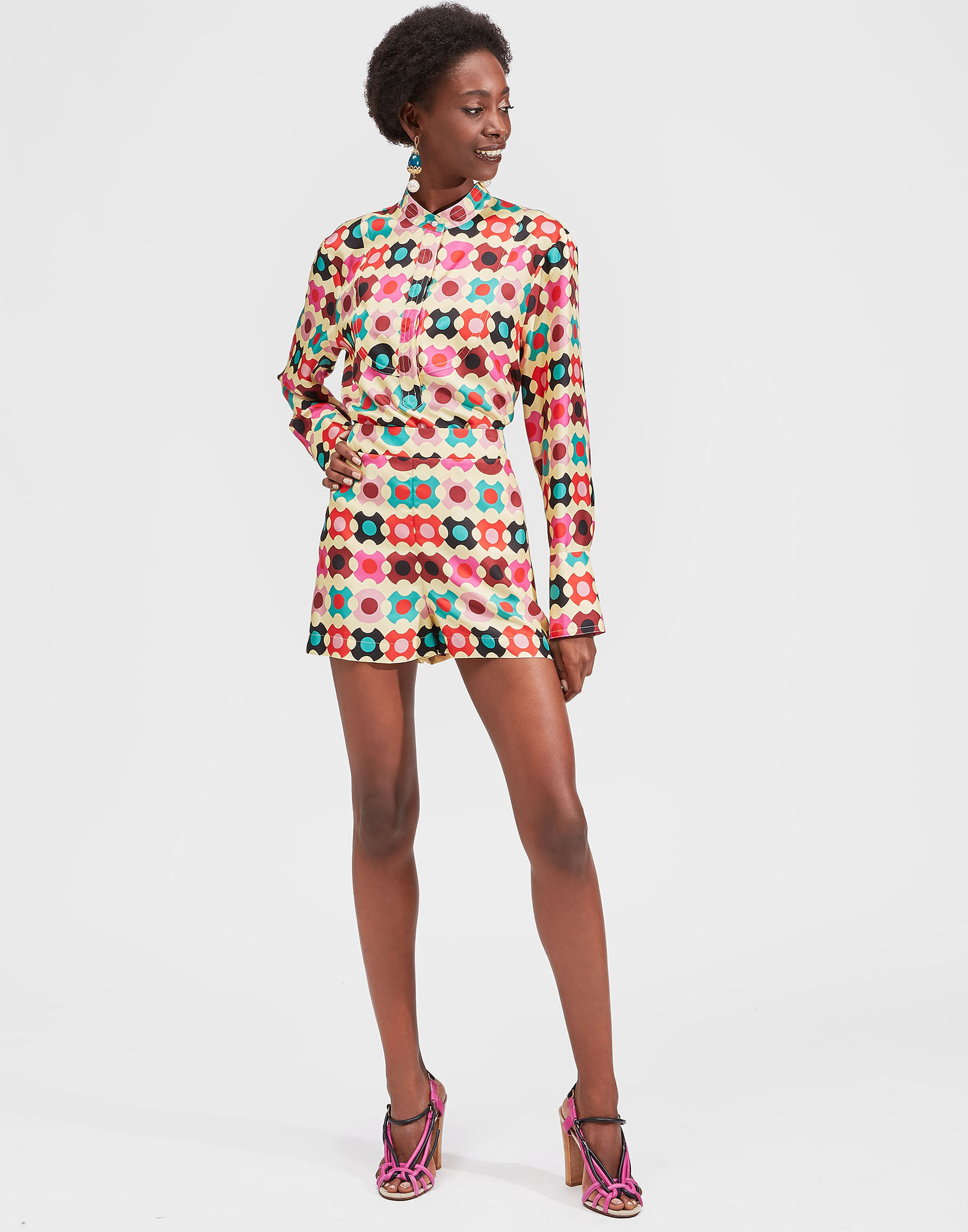 LaDoubleJ Portofino Shirt Groovy Dot Giallo SHI0046SIL001GRO0003