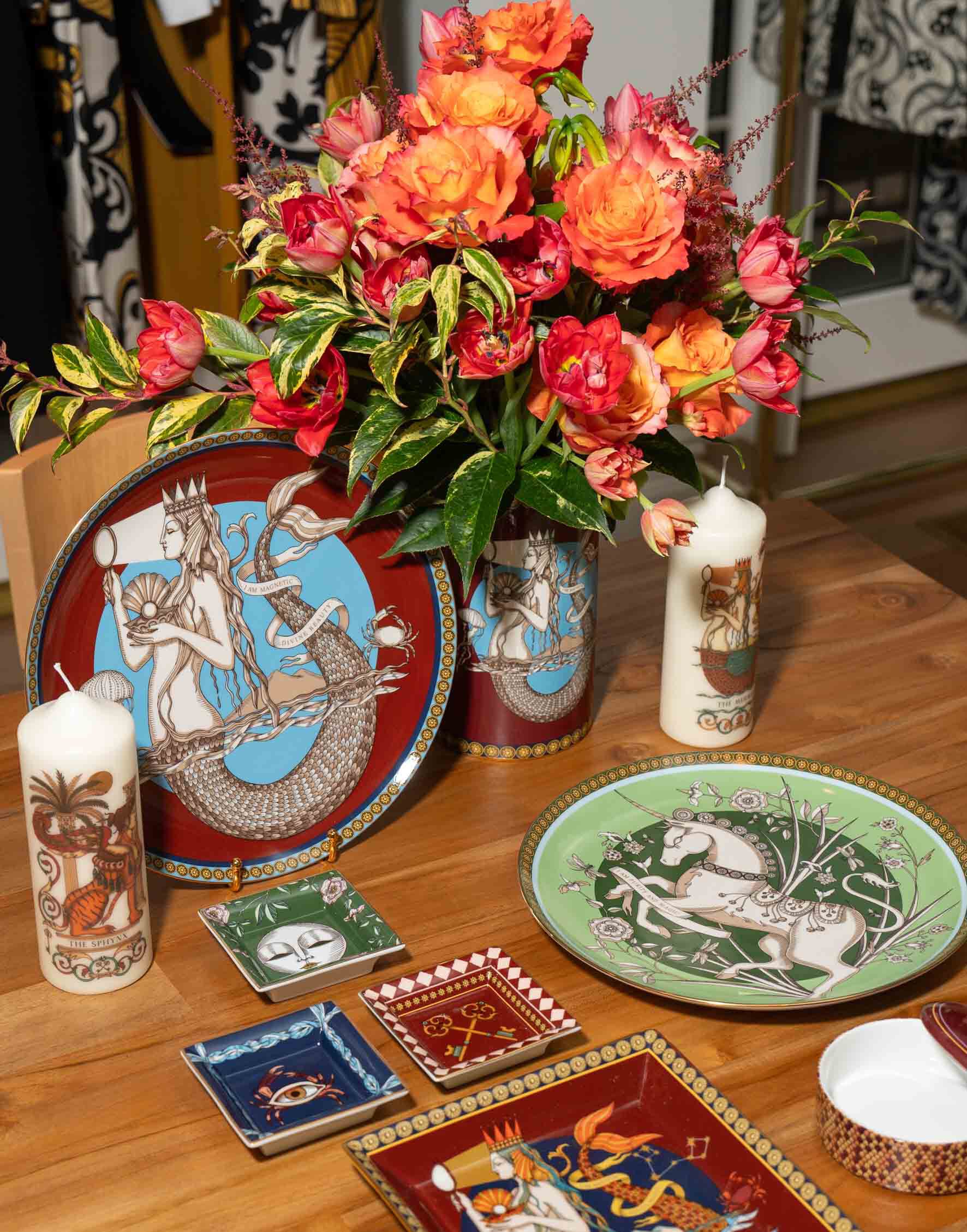 La DoubleJ Mini Trinket Tray The Keys Bordeaux TRI0009CER001KEY01RE02