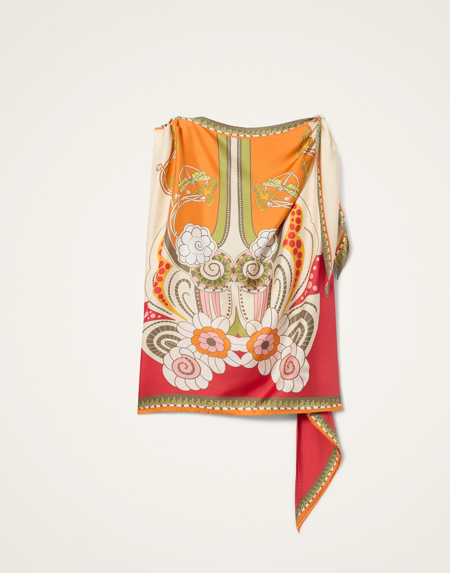 La DoubleJ Full-On Foulard Ambrosia Plac&eacute;e Orange SCA0096SIL029AMB03OR02