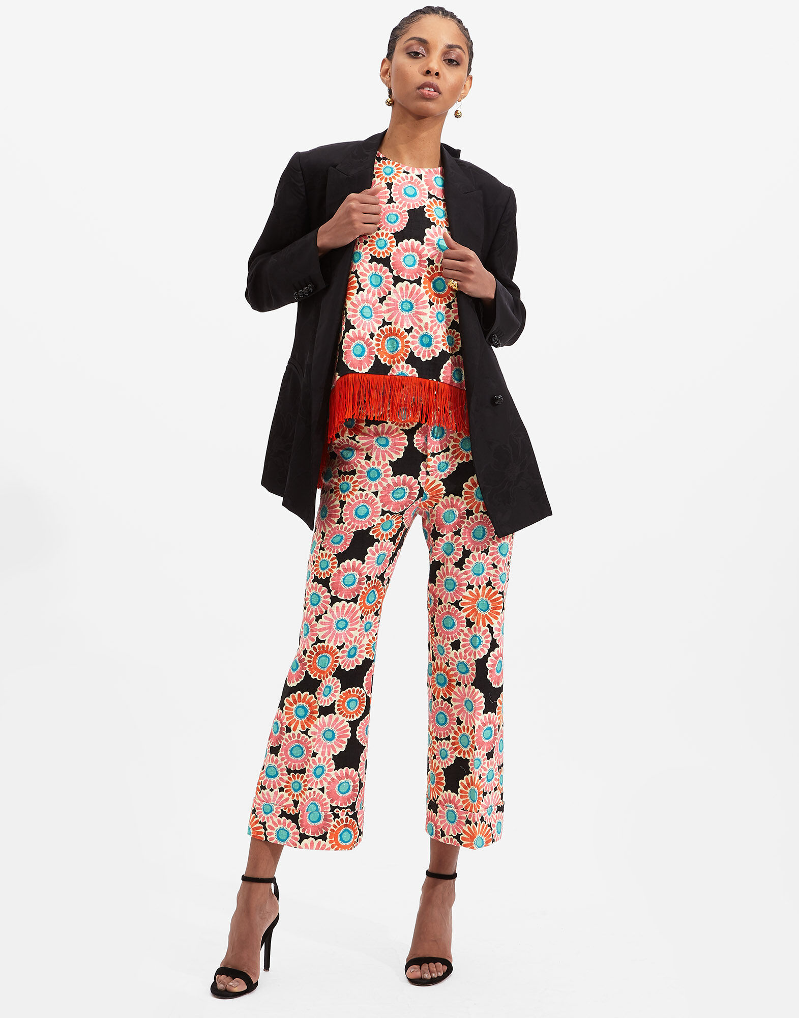 La DoubleJ Hendrix Pants Crazy Daisy Black TRO0014COT005DAY0002