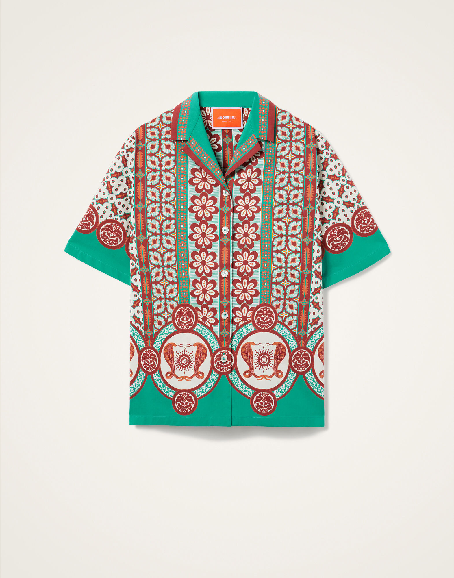 La DoubleJ Bowling Shirt Pagoda Plac&eacute;e Rust SHI0138COT015PAG01OR04