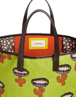 LaDoubleJ Shopper Tote Bag Chirpy Cactus Verde BAG0006COT005CHI0002