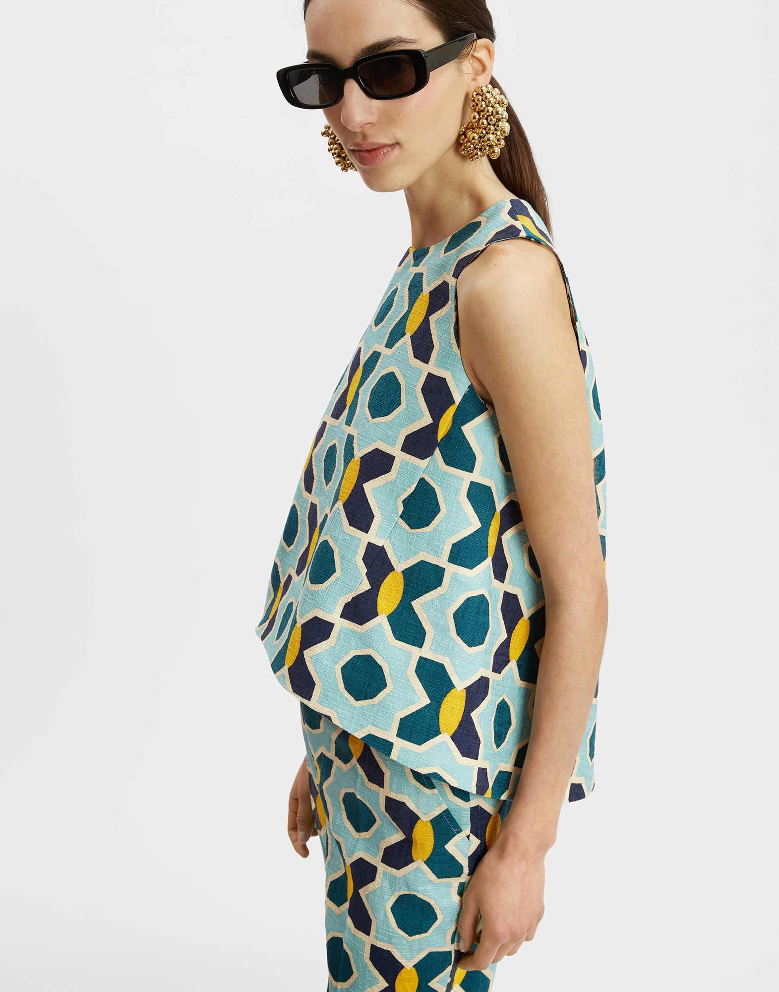 La DoubleJ La Scala Top Plaza Light Blue TOP0016COT005PLA01BU01