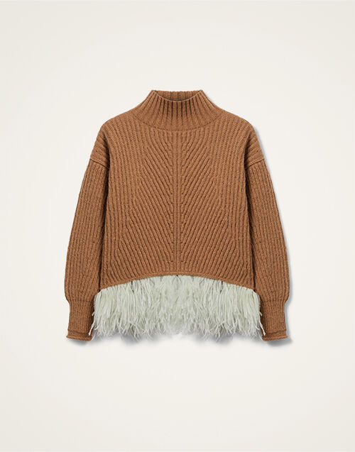 La DoubleJ High Kick Sweater Solid Camel PUL0174KNI098VA459BR04