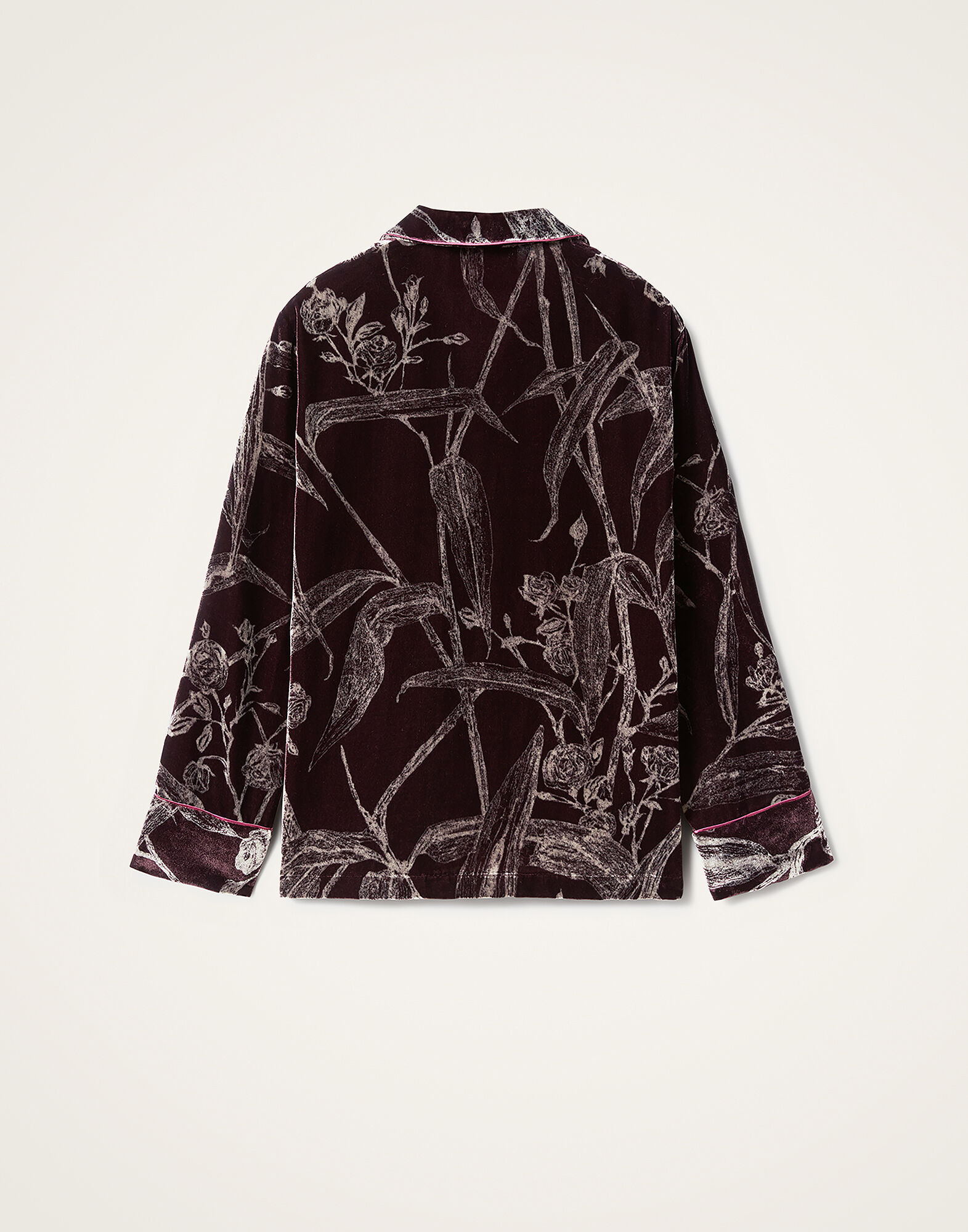 La DoubleJ Pajama Shirt Bamboo Burgundy SHI0077DEV004BMB03RE07