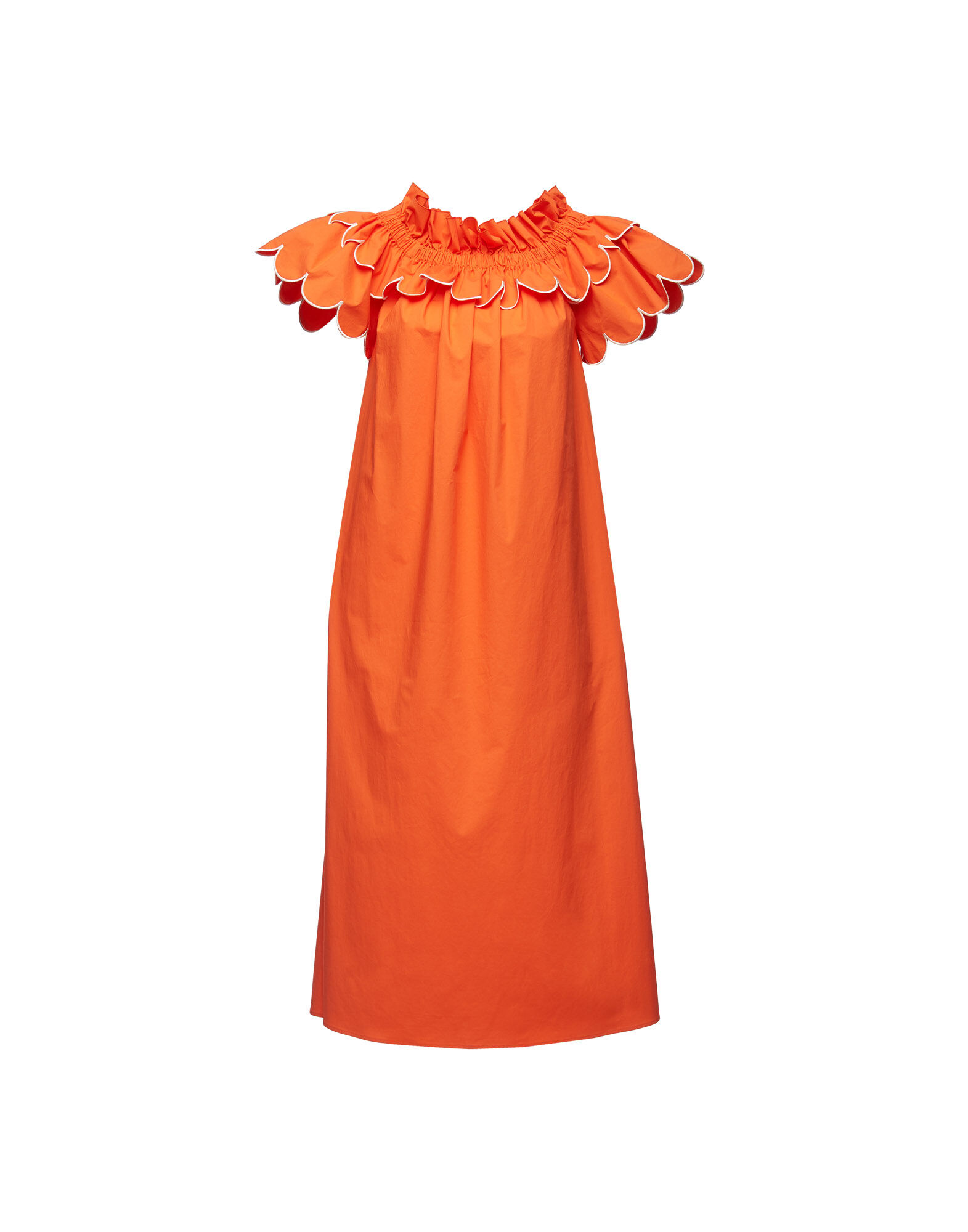 La DoubleJ Breakfast Dress Embroidered Solid Coral DRE0504COT043SOLIDRE03