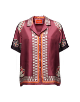 La DoubleJ Cortile Shirt &#40;Placed&#41; Napoli Plates Placed Bordeaux SHI0074SIL006NAP03RE02