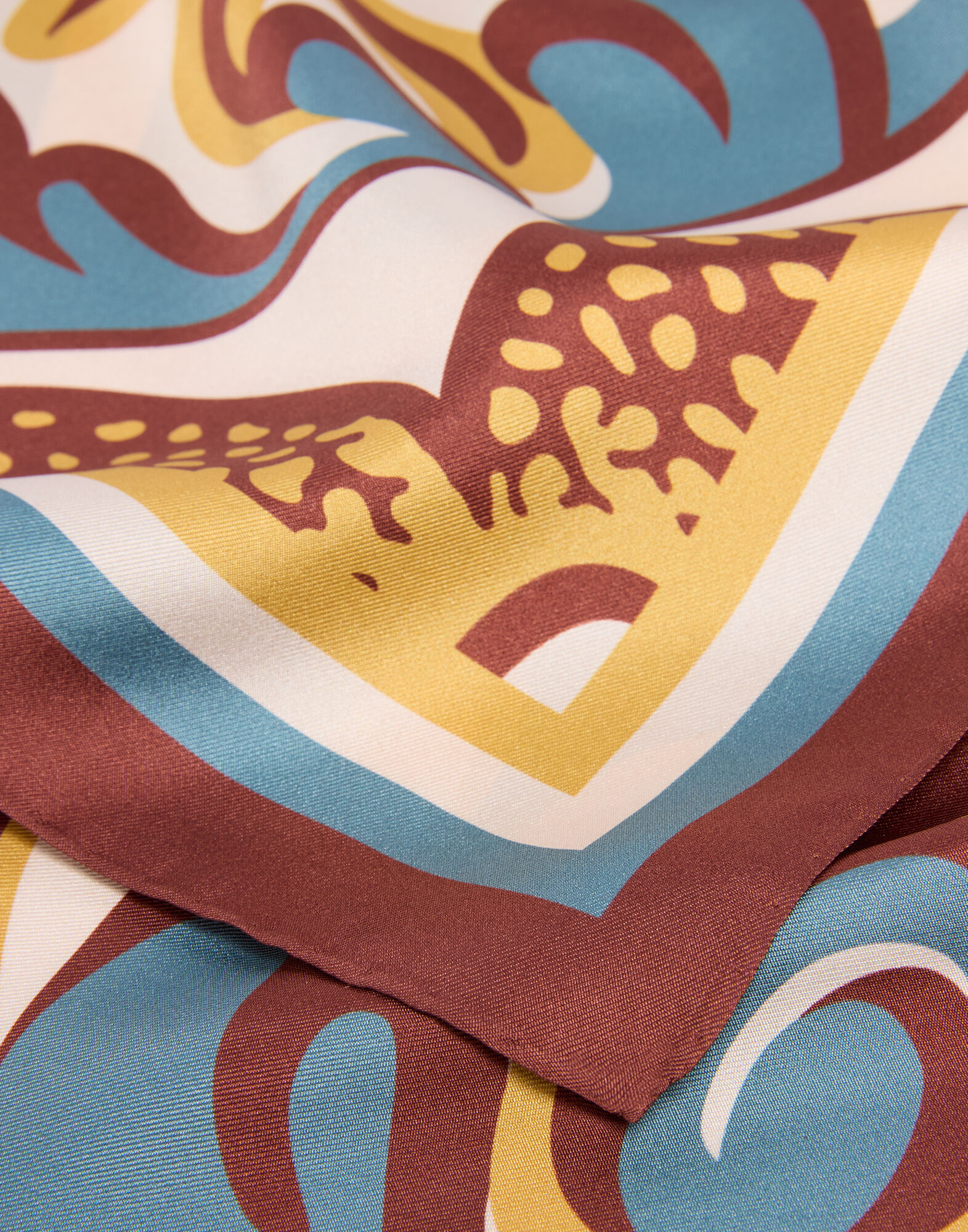 La DoubleJ Foulard 90 Palazzo Plac&eacute;e Chocolate SCA0067SIL006PAL08BR07