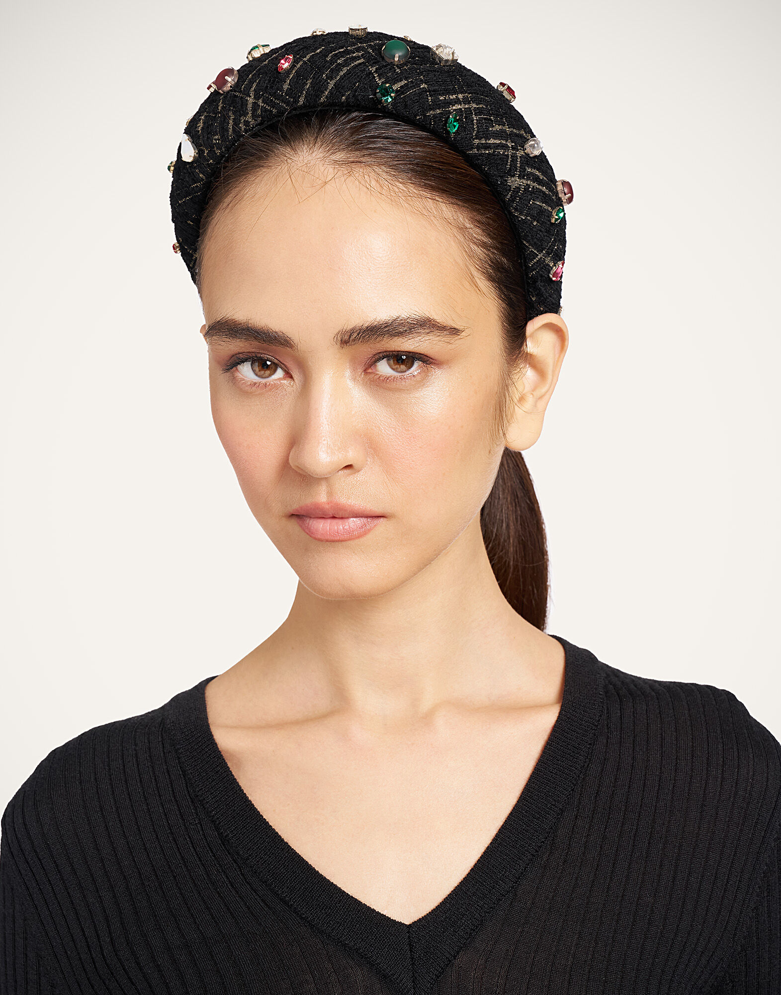 La DoubleJ Medici Headband Bicolor Black HEB0026WOL040BIC01BL01