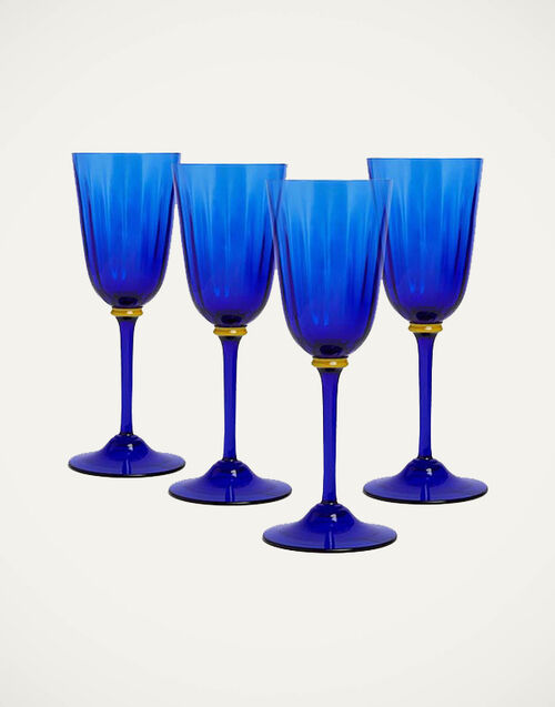 La DoubleJ Wine Glasses Set Of 4 Blue GLA0008MUR001BLU0001