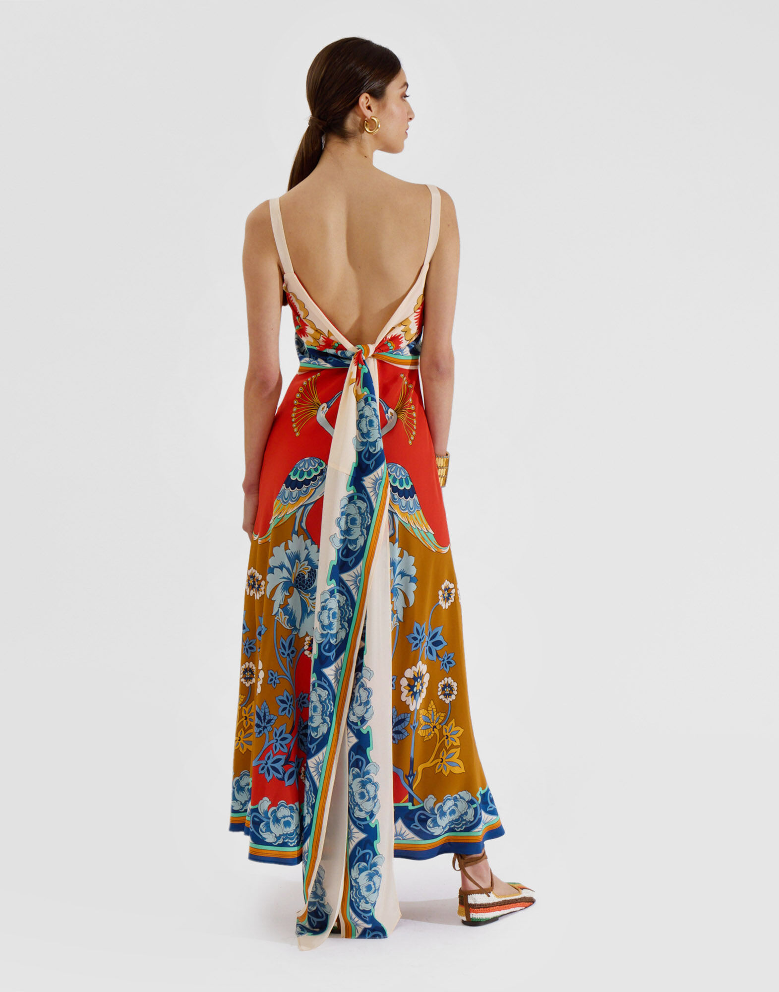 La DoubleJ Slip-Around Dress Taormina Plac&eacute;e Rust DRE0562CRE002LRT01OR04