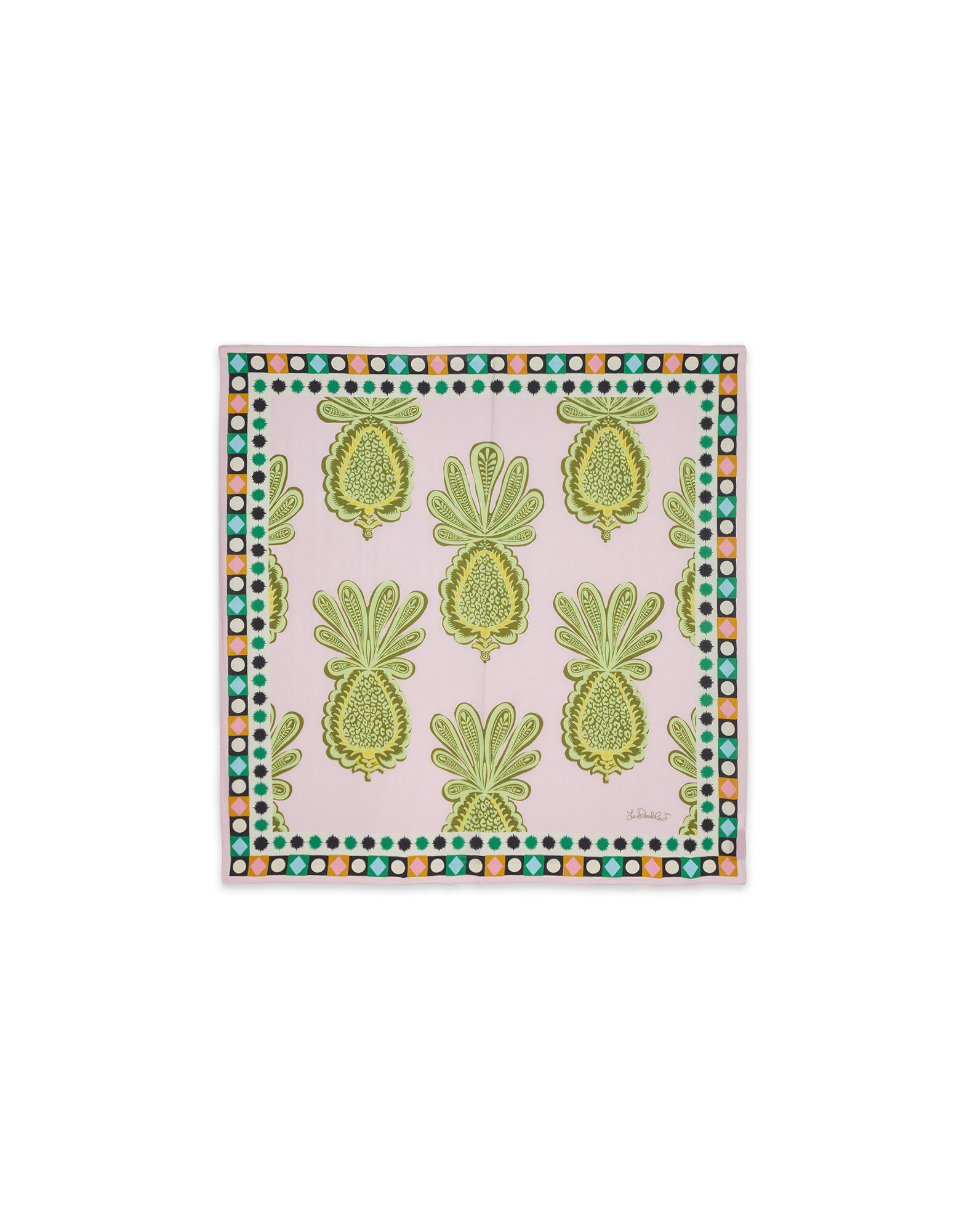 La DoubleJ Foulard 135 Big Pineapple Pink SCA0006COS001PNP01PI01