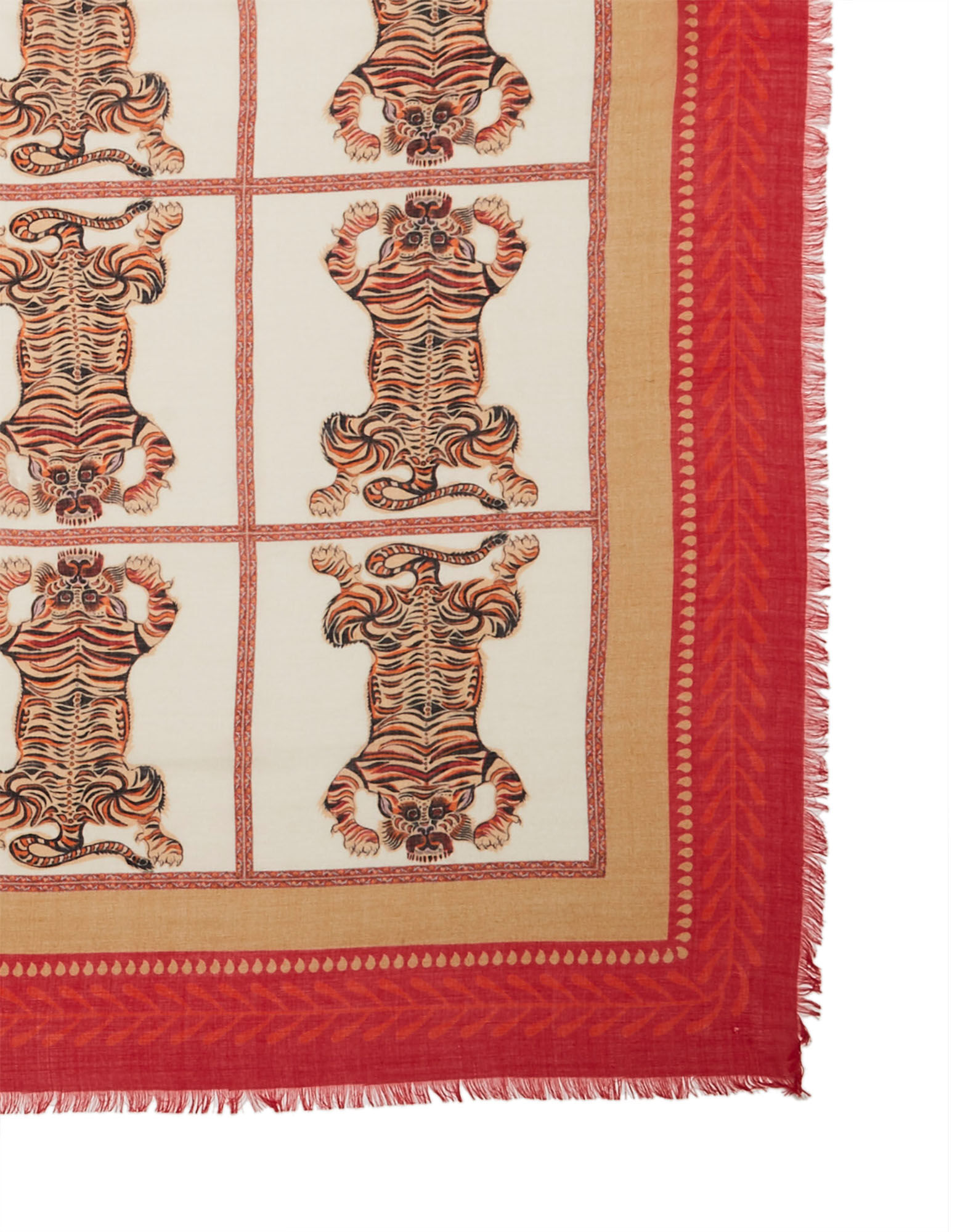 La DoubleJ Shawl (135x135) Tiger Tiles Camel SCA0026SIL011TIG0006