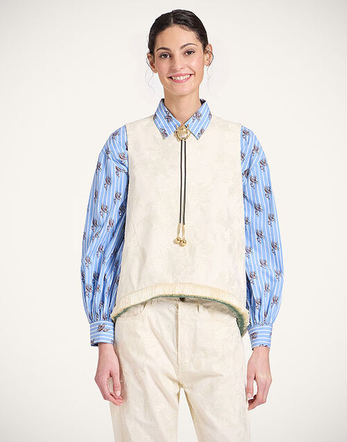 La DoubleJ La Scala Top Solid Ecru TOP0183COT086SOLIDBR05