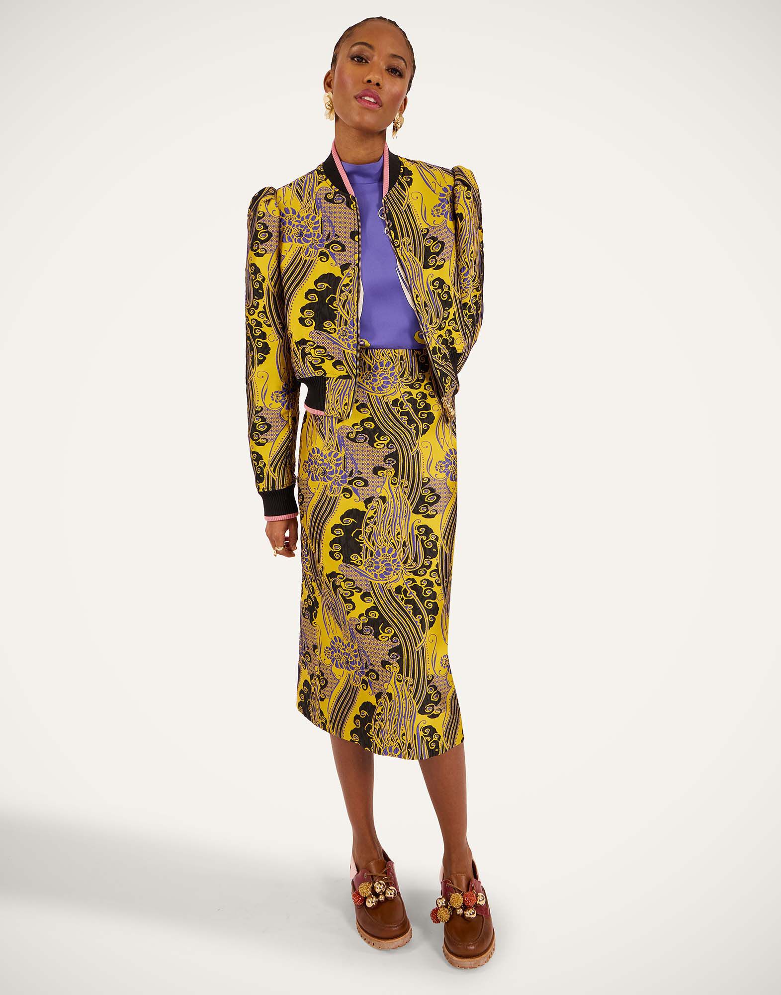 La DoubleJ Pencil Skirt Atlantis Yellow SKI0011JCQ127ATL01YE02