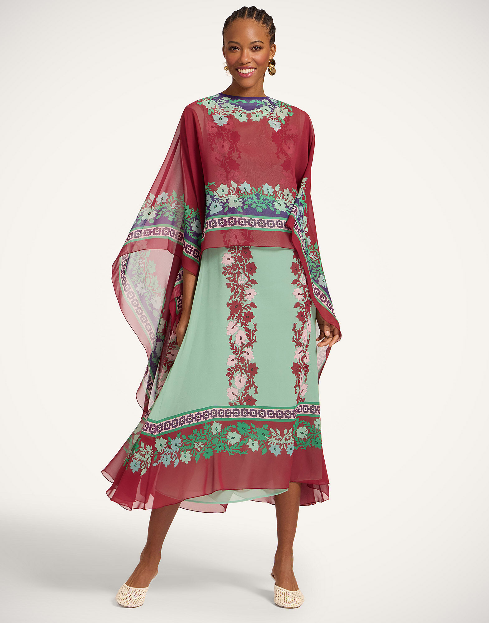 La DoubleJ Maria Cape Regalia Plac&eacute;e Red SCA0092SIL014REG02RE01