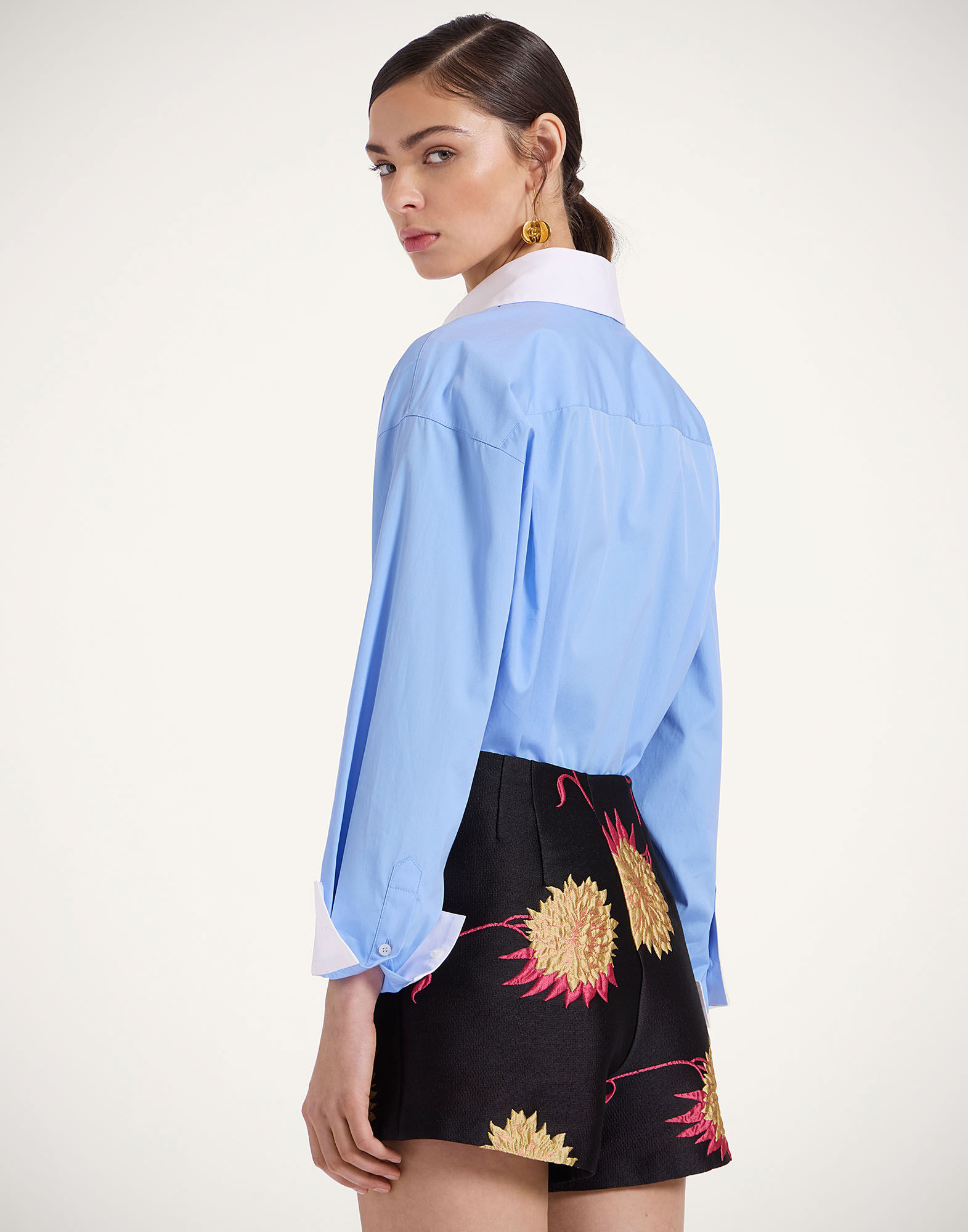 La DoubleJ Peggy Shirt Solid Light Blue SHI0115COT064SOLIDBU01