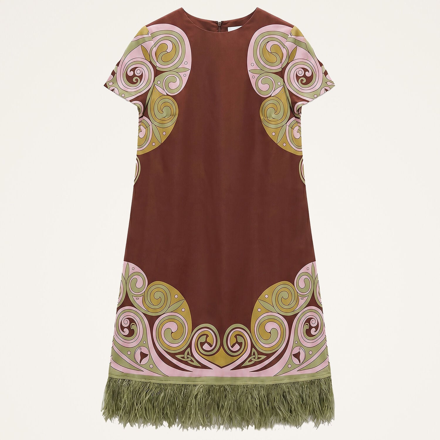 La Doublej Mini Swing Dress In Kells Swirl Placée Burgundy