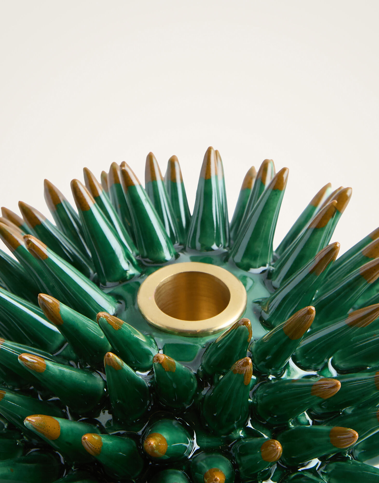 La DoubleJ Spine Candle Holder Solid Forest Green OTC0008CER004SOLIDGR15