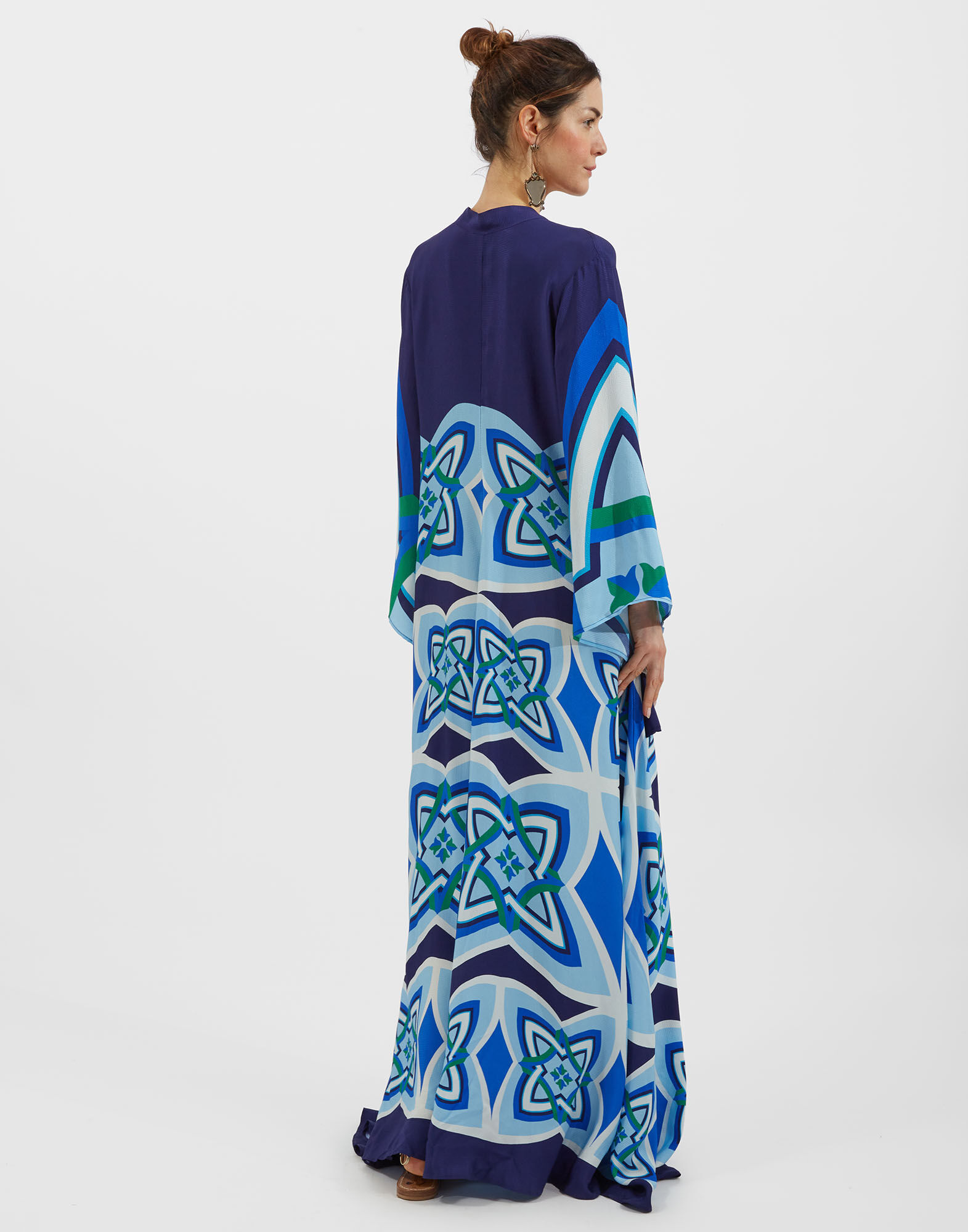 La DoubleJ Magnifico Dress Lakshmi Placed Blu DRE0232VIS004LAK02BU03