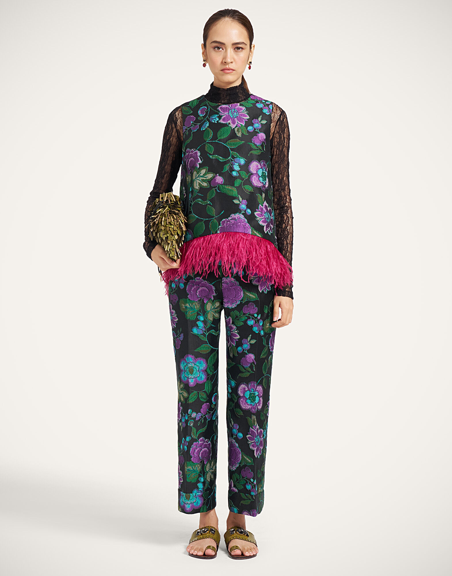 La DoubleJ Hendrix Pants Botanical Black TRO0014JCQ144BOT01BL01