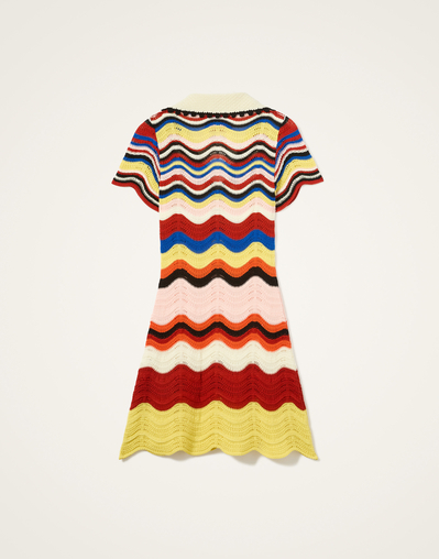 Chevron Mini Dress in Multicolor Pink & Red for Women | La DoubleJ US Chevron Mini Dress in Multicolor Pink & Red for Women | La DoubleJ US