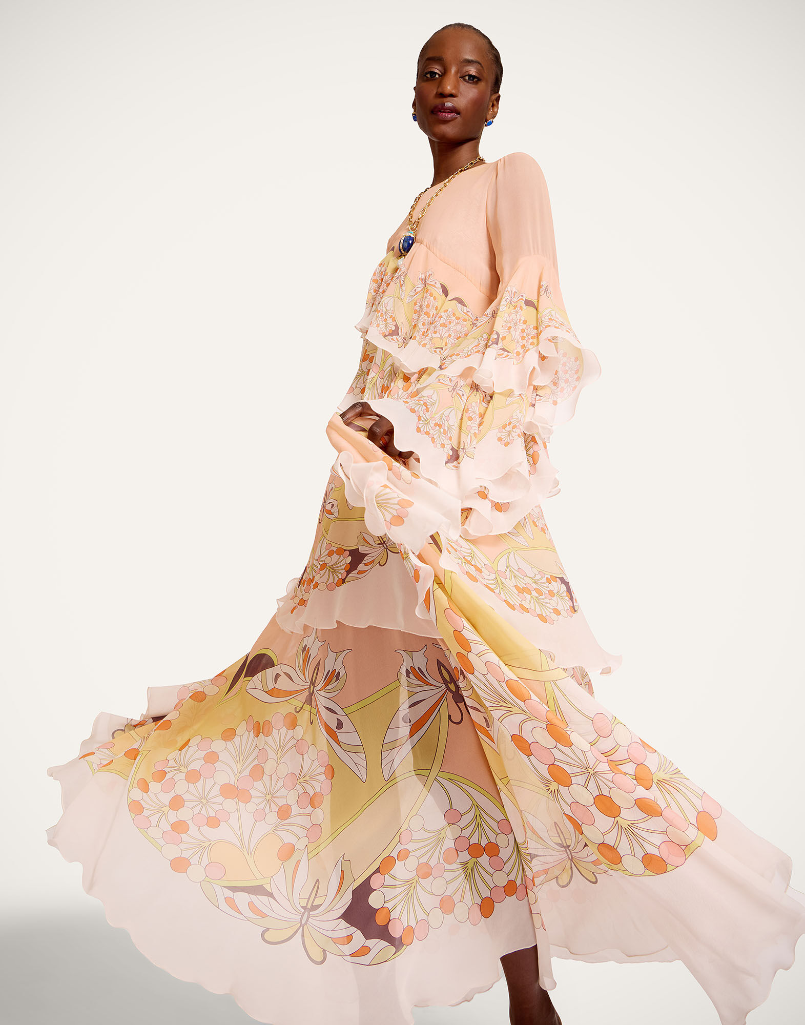 La DoubleJ Naiad Dress Florette Plac&eacute;e Pale Pink DRE0858SIL014FLO08PI02