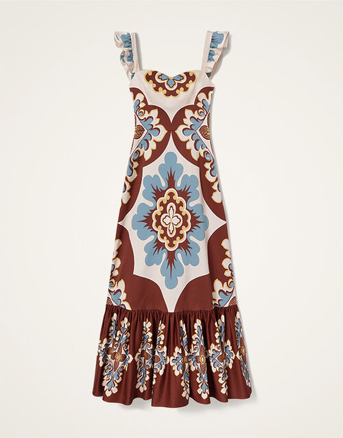 La DoubleJ Gingerbread Dress Palazzo Placée Chocolate DRE0672COT037PAL08BR07