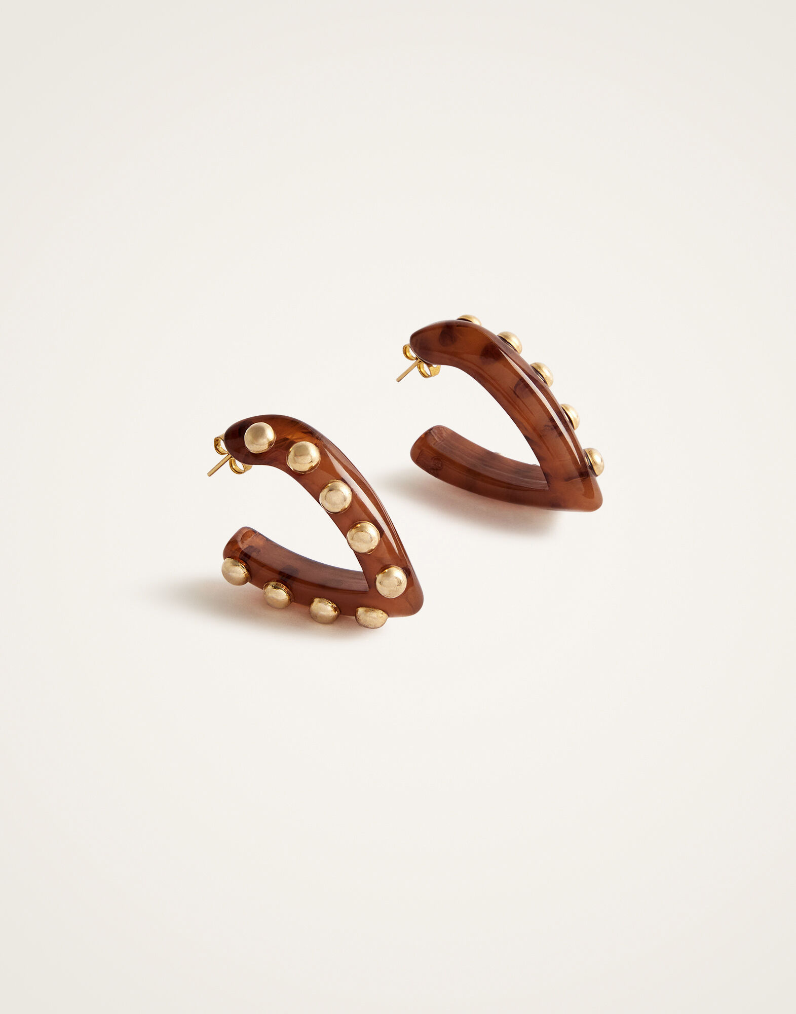 La DoubleJ Dew Earrings Mini Solid Tobacco EAR0055POL004SOLIDBR06