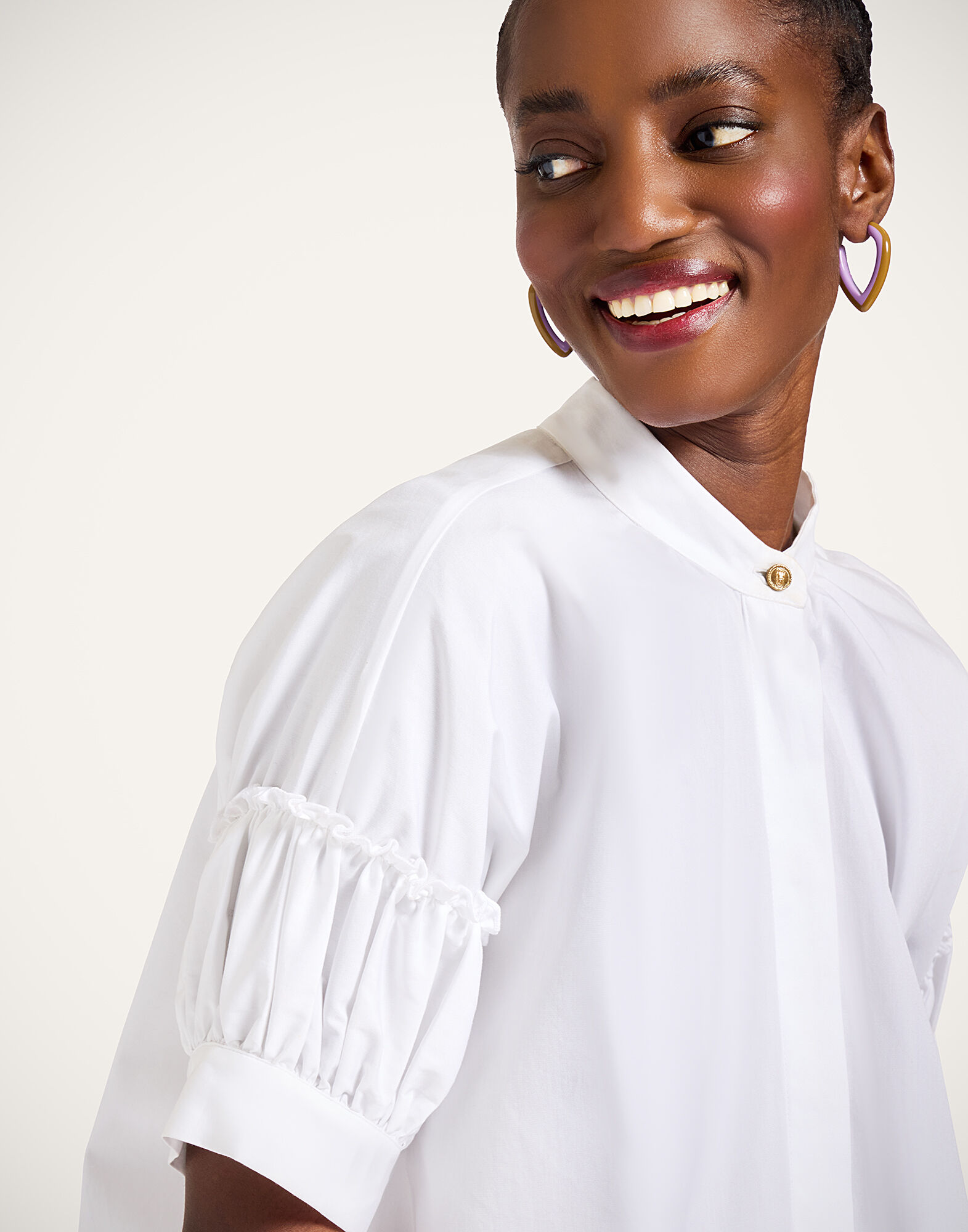 La DoubleJ Grace Shirt Solid White SHI0123COT064SOLIDWH01