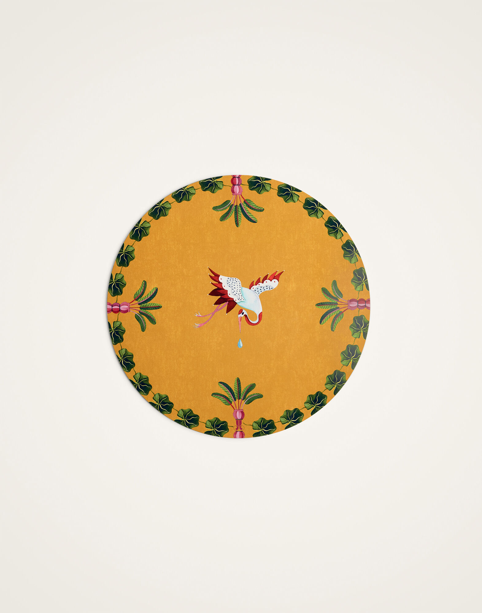 La DoubleJ Disk Placemats Set of 2 Spirit Stork Saffron PMT0032CRK001HLE09YE09