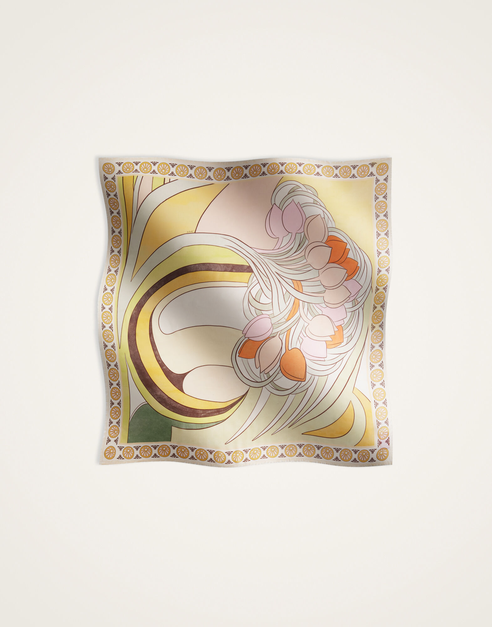 La DoubleJ Foulard 140 Tulip Plac&eacute;e Pale Pink SCA0060MOS001TUL07PI02