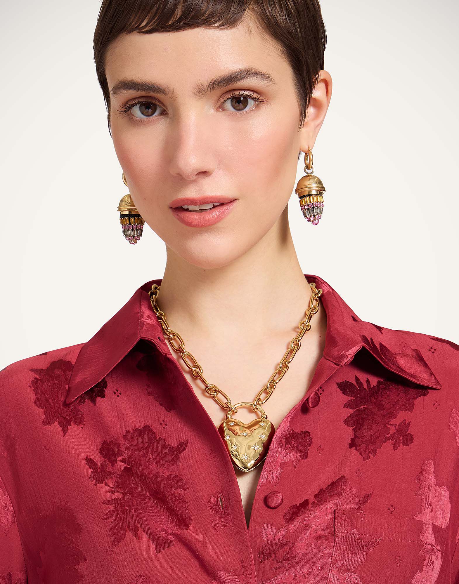 La DoubleJ Boy Shirt Solid Brick Red SHI0001JCQ133SOLIDRE06