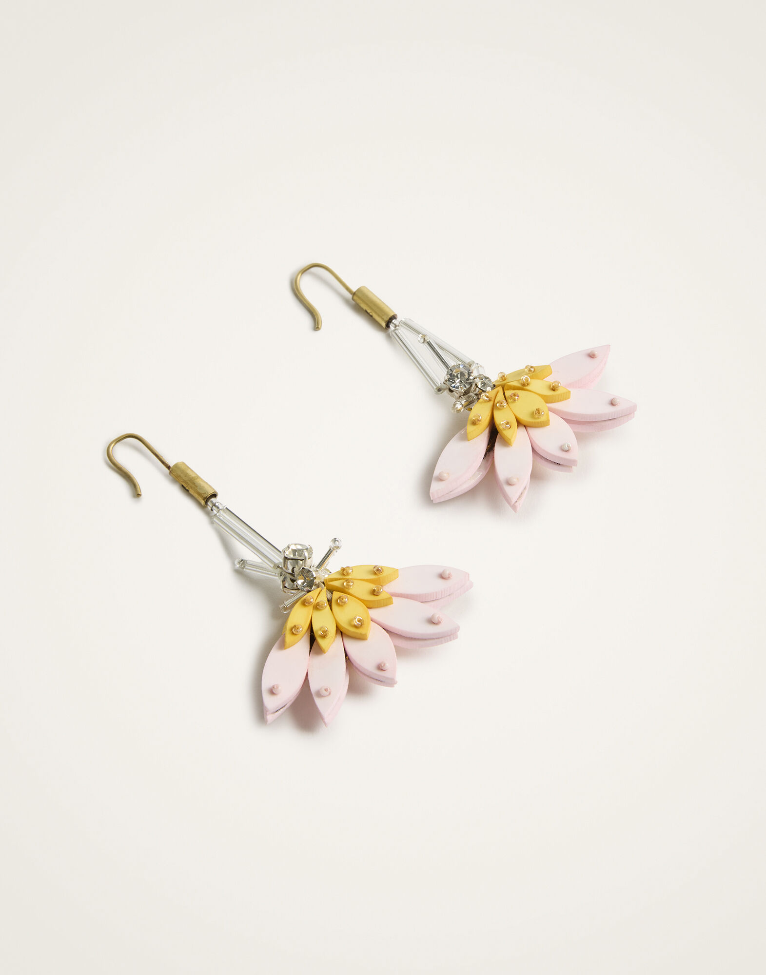 La DoubleJ Cornucopia Pendant Earrings Pink Metallic Beads EAR0065POL016SOLIDPI01