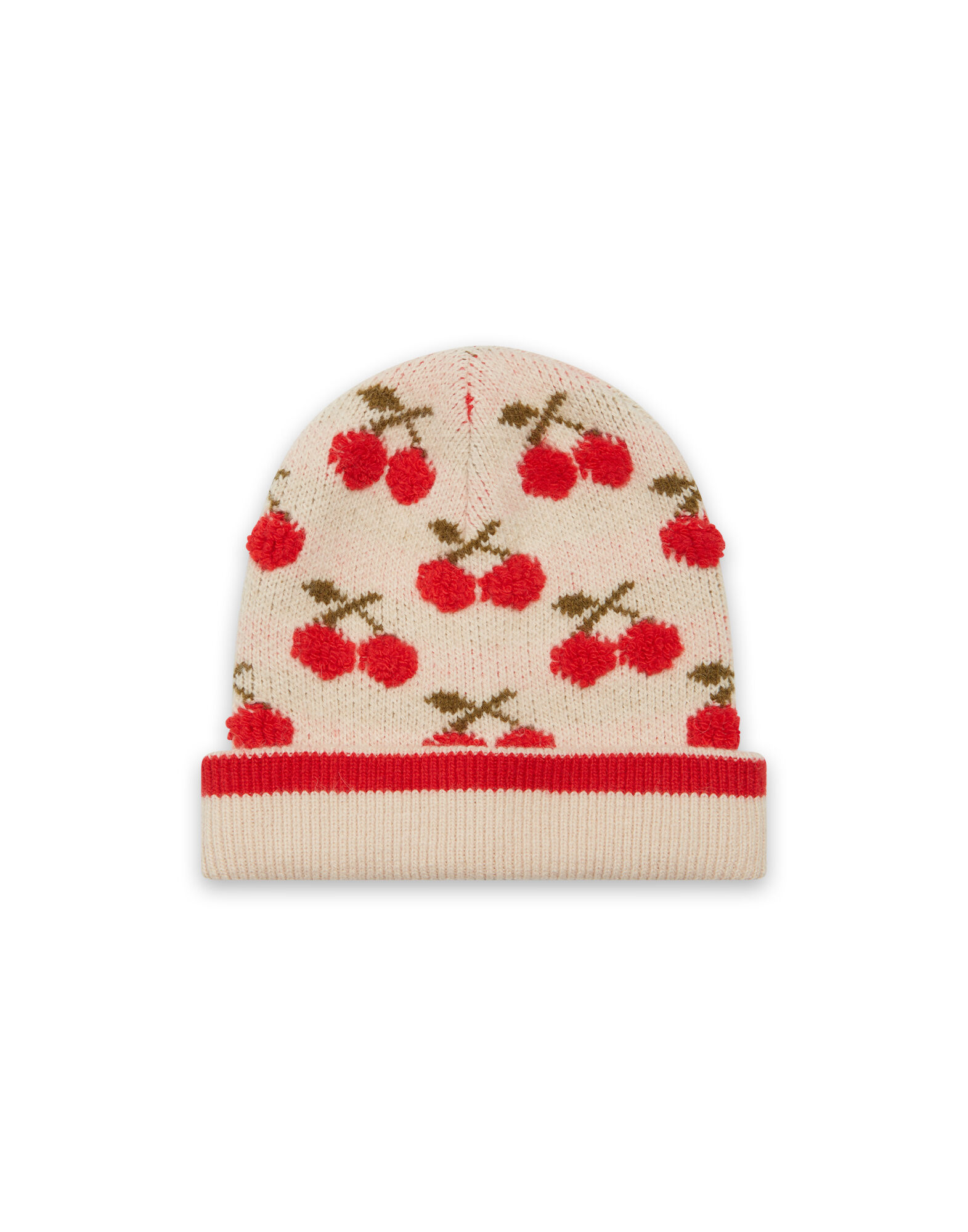 La DoubleJ Cherry Beanie Off White HAT0016KNI092VA200WH05