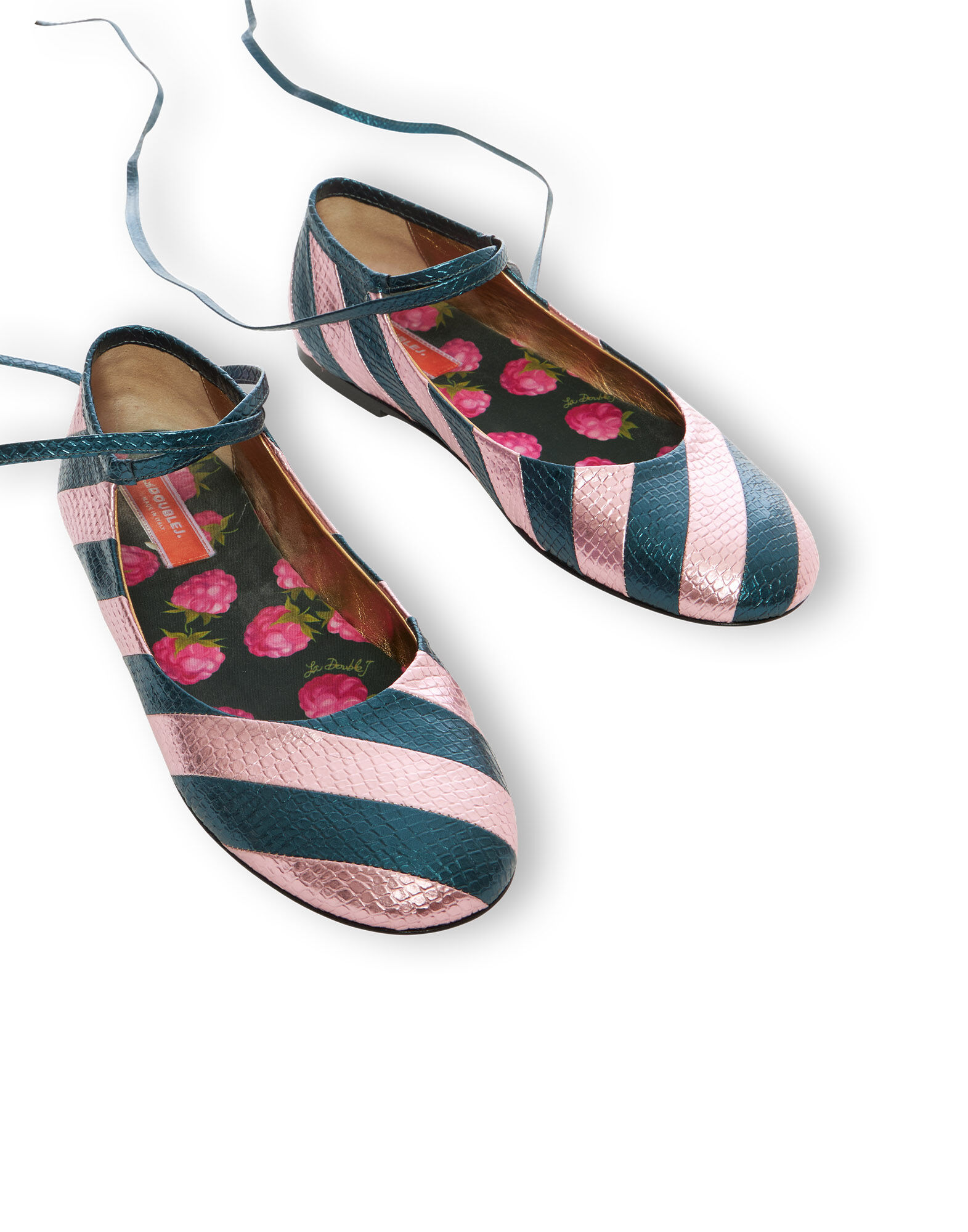 La DoubleJ Ballerina Flats Acquamarine SHO0102PIT001SOLIDBU02