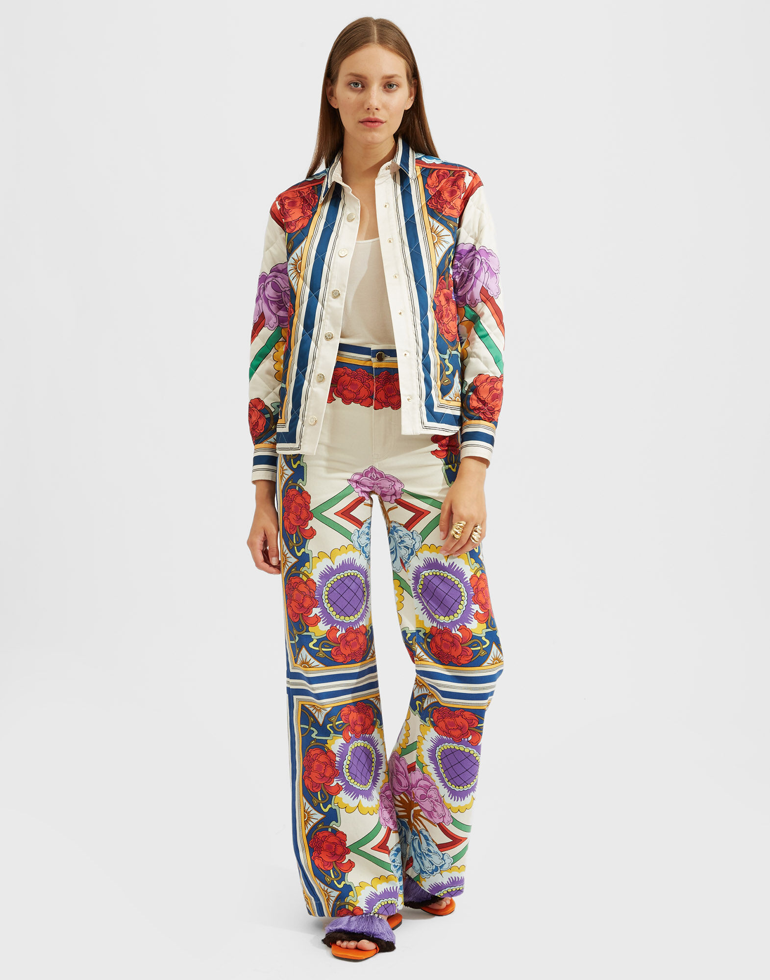 La DoubleJ Flare Jeans Taormina Plac&eacute;e Rust TRO0099COT046LRT01WH04