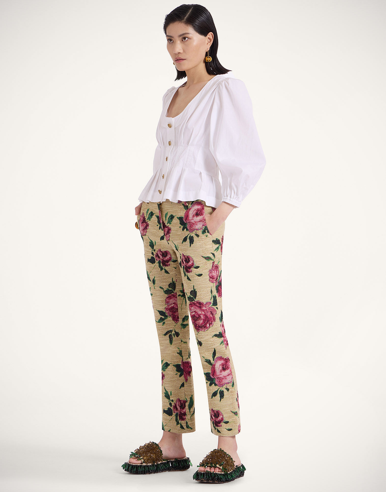 La DoubleJ 24/7 Pants Roses Light Beige TRO0069COT069ROS06BR01