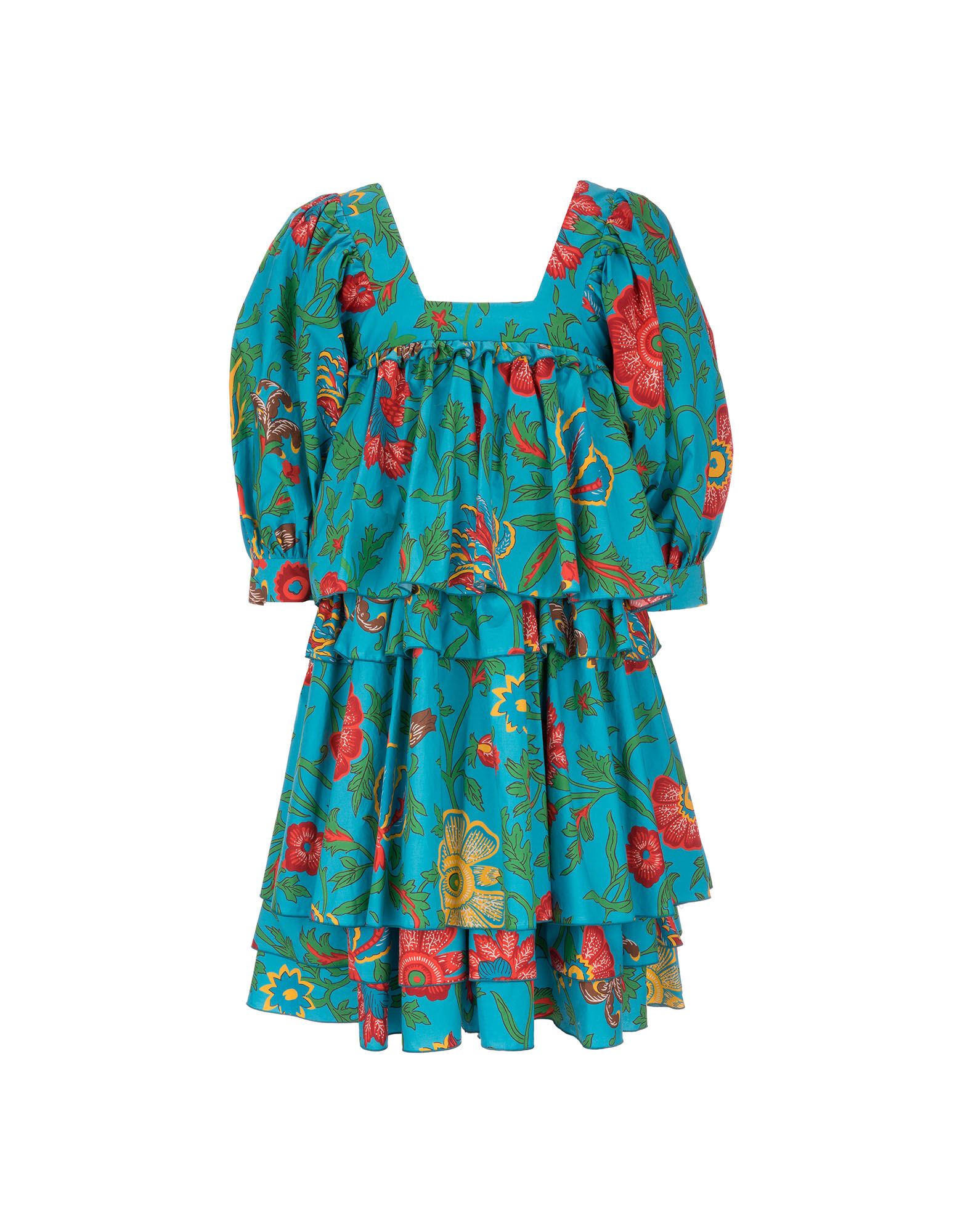 LaDoubleJ Big Mama Dress Dragon Flower Turchese DRE0049COT001DRA0005