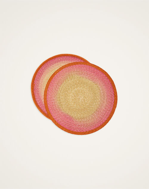 La DoubleJ Handpainted Sunset Placemats Set Of 2 Gradient Fuchsia PMT0030STR001GRA02PI03