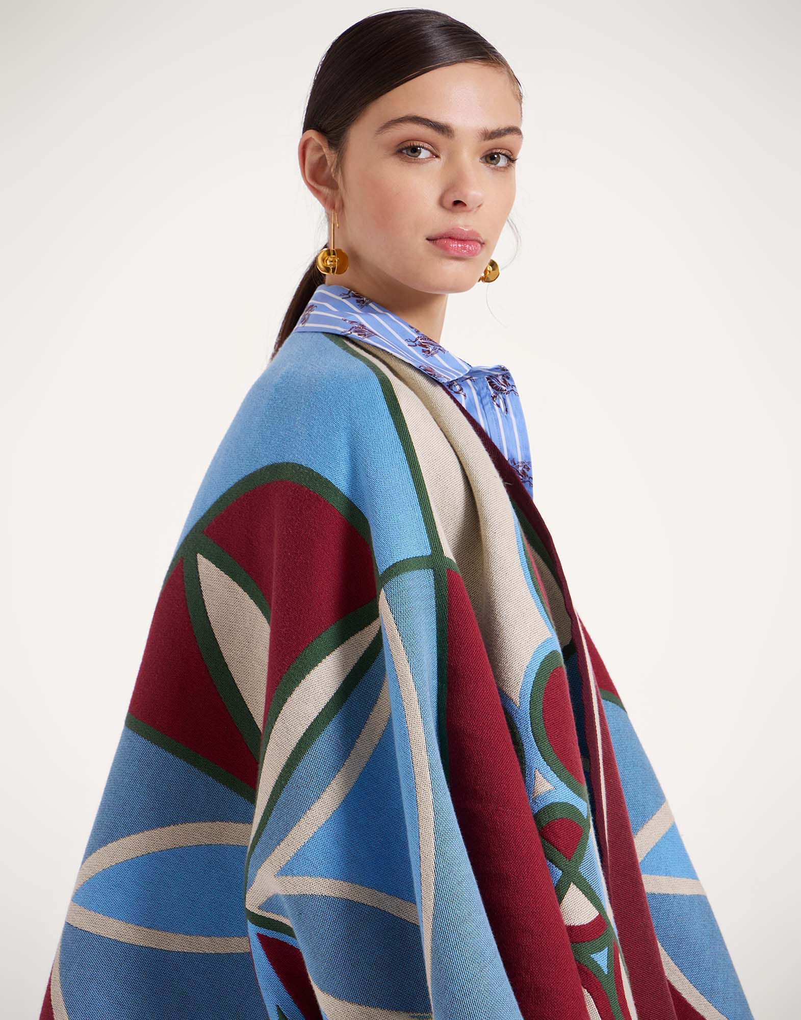 La DoubleJ Poncho Eclipse Plac&eacute;e Multicolor SCA0064WOL028ECL05MU01