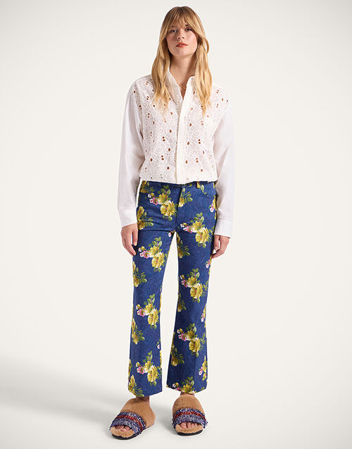 La DoubleJ The Cropped Flare Jean Riptide Midnight Blue TRO0158COT063RIP01BU04