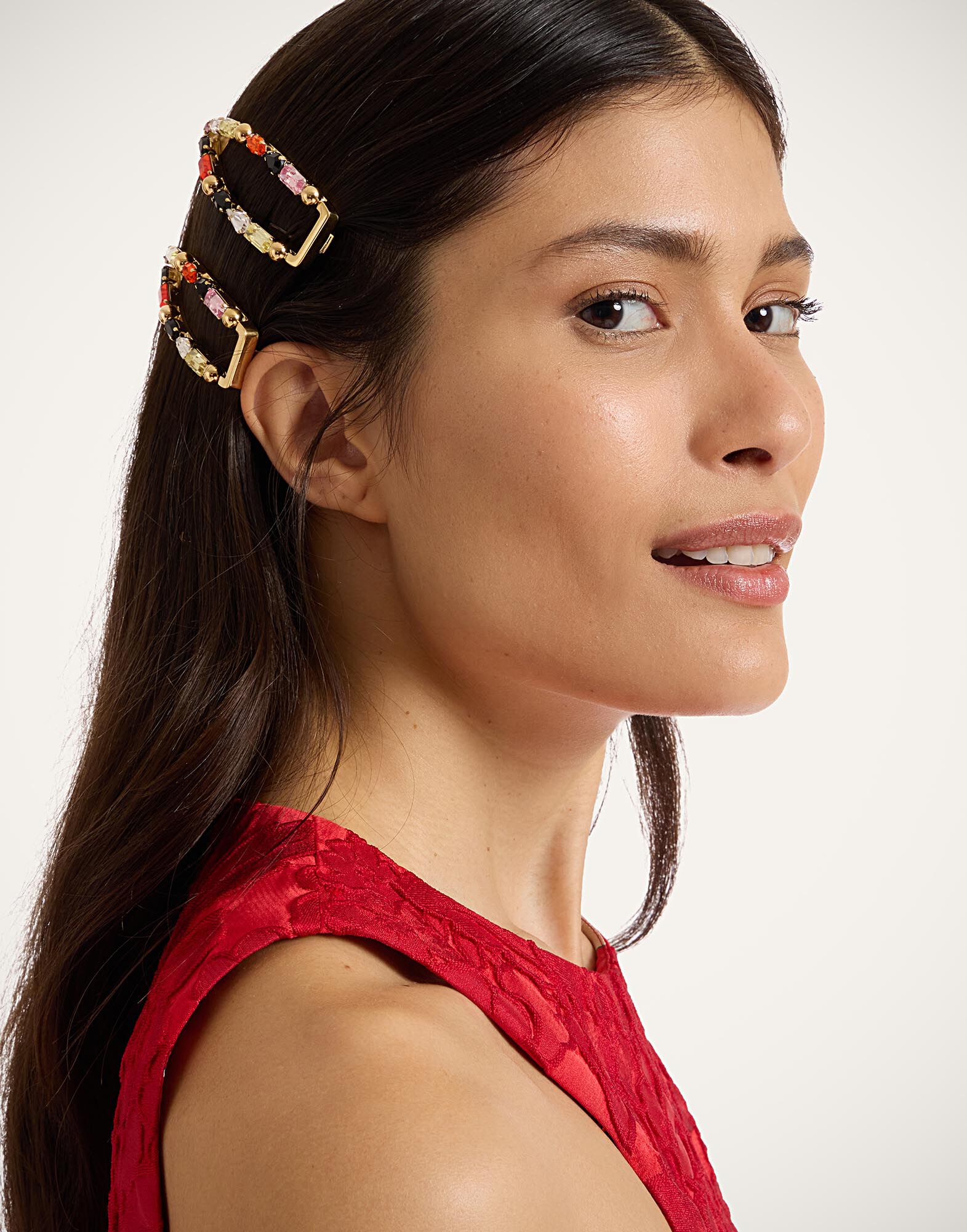 La DoubleJ Crystals Hair Clip Solid Lilac CLI0003BRA005SOLIDPU02