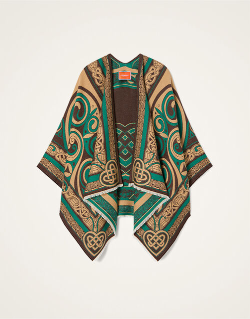 La DoubleJ Soul Poncho Kells Plac&eacute;e Camel SCA0059WOL025KEL03BR04