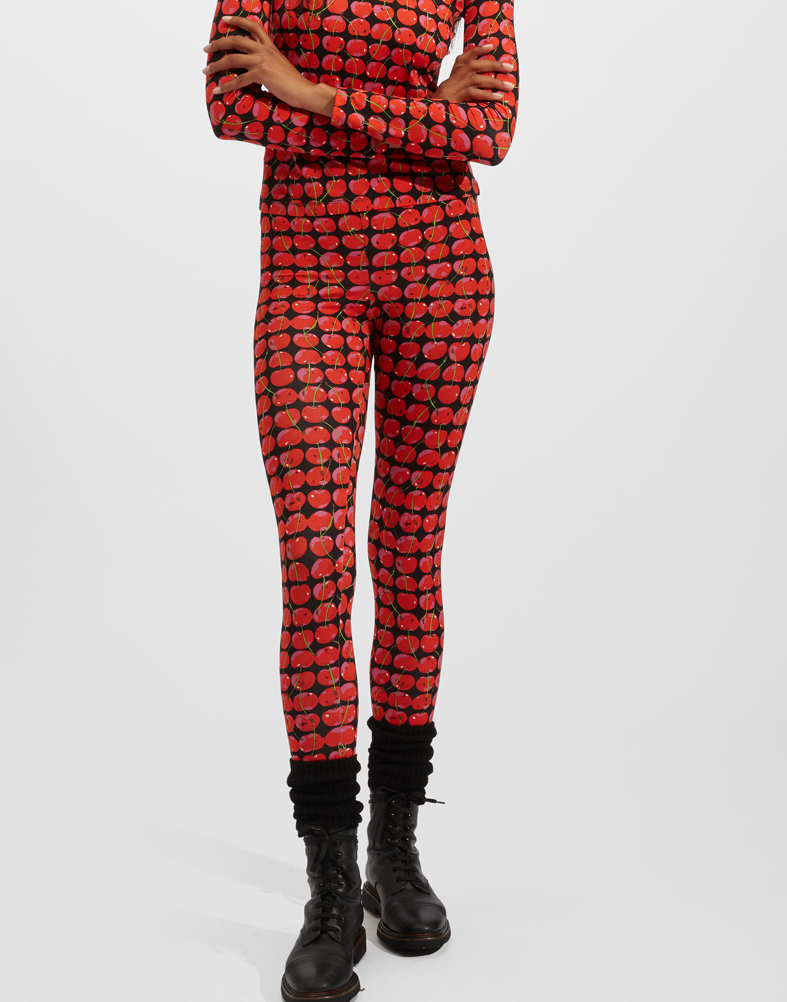 La DoubleJ Leggings Black Cherries TRO0013JER005CHY0003