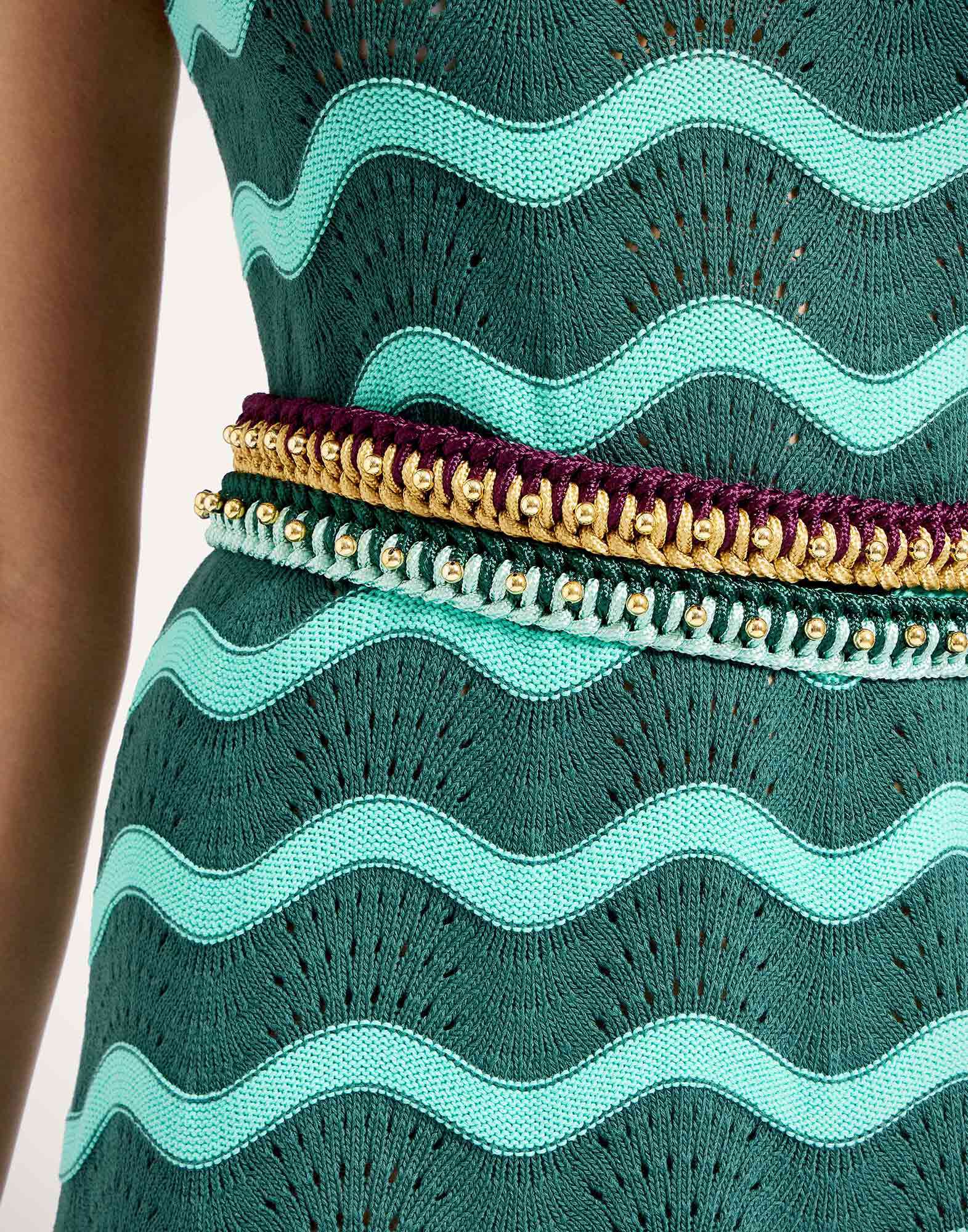 La DoubleJ Better Together Belt Bicolor Mint & Dark Green BEL0011ROP001VA493GR11