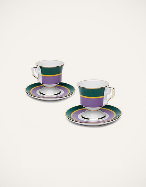 La DoubleJ Espresso Cup & Saucer Set of 2 Rainbow Viola DIS0007CER001RAI0007