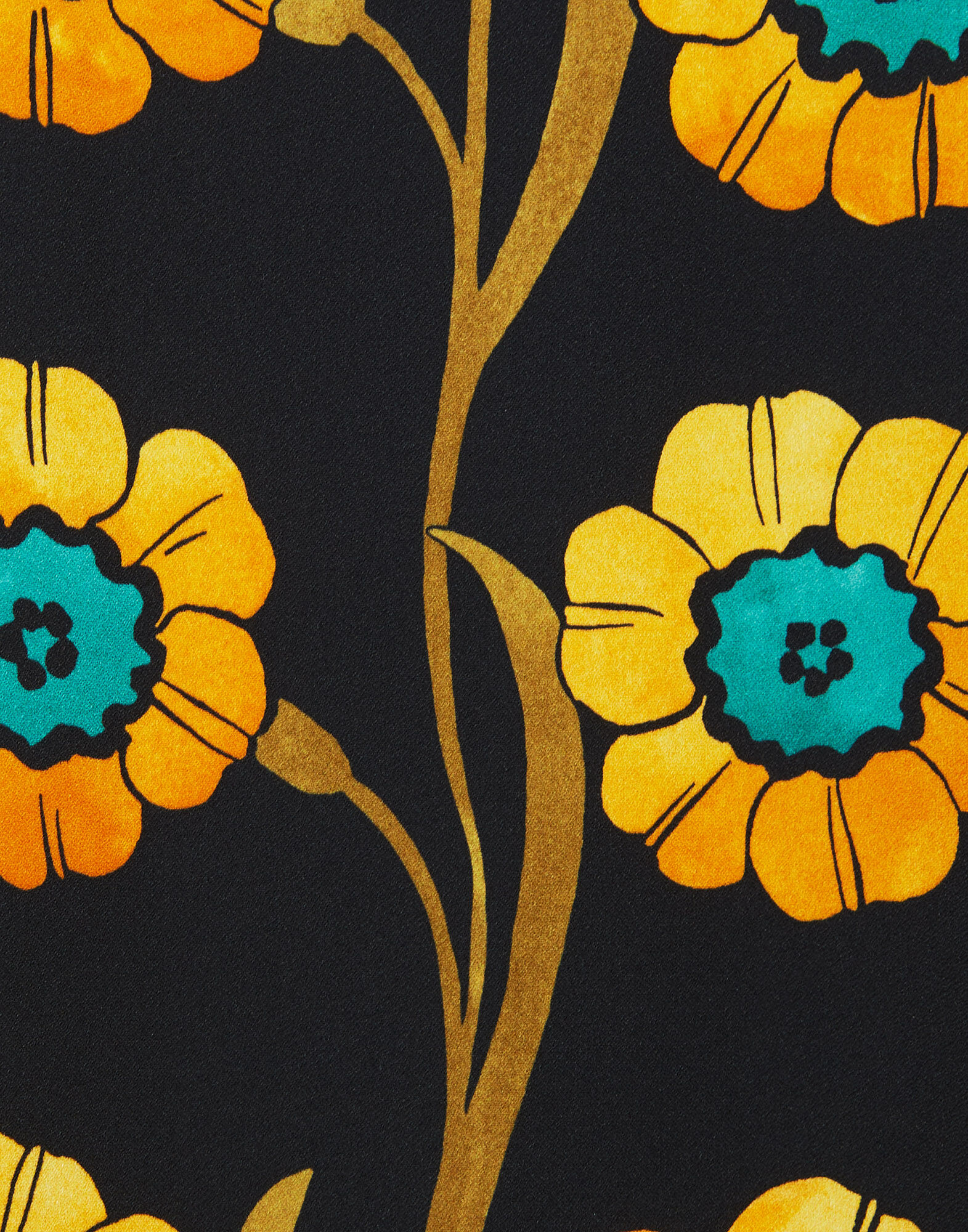 La DoubleJ Long Sleeve Swing Dress Daisychain Black DRE0184VIS001ROP01BL01